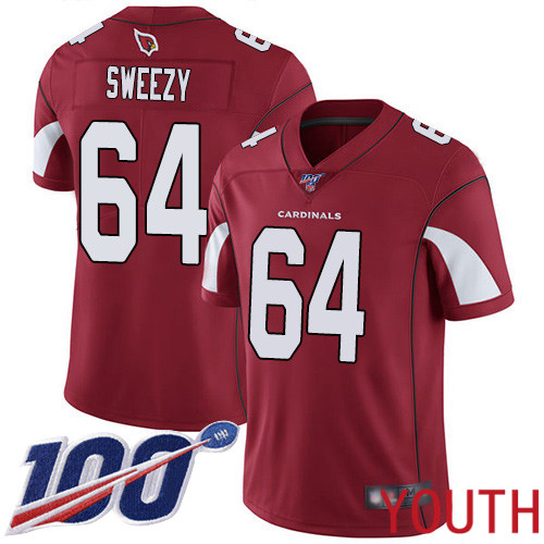 Arizona Cardinals Limited Red Youth J.R. Sweezy Home Jersey NFL Football #64 100th Season Vapor Untouchable